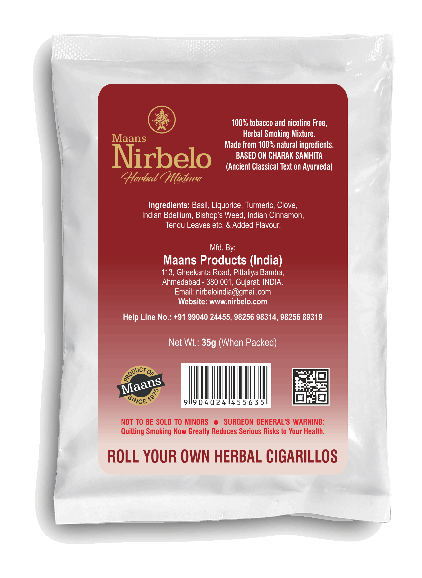 Nirbelo Herbal Raw Mixture Double Apple Flavor 100% Tobacco Free & Nicotine Free Natural Organic Ingredients for Quit Smoking & Nature's Alternative to Tobacco