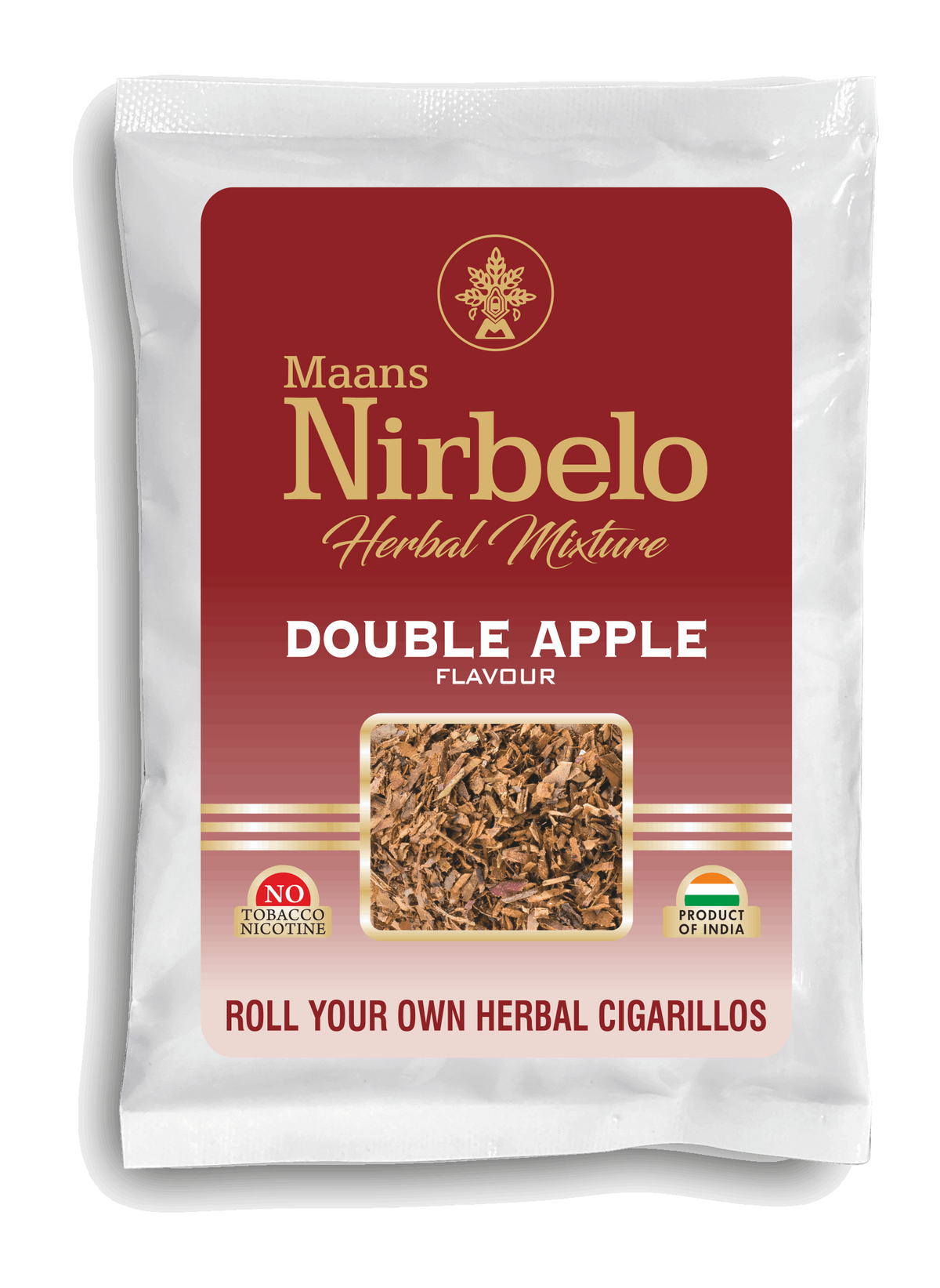 Nirbelo Herbal Raw Mixture Double Apple Flavor 100% Tobacco Free & Nicotine Free Natural Organic Ingredients for Quit Smoking & Nature's Alternative to Tobacco