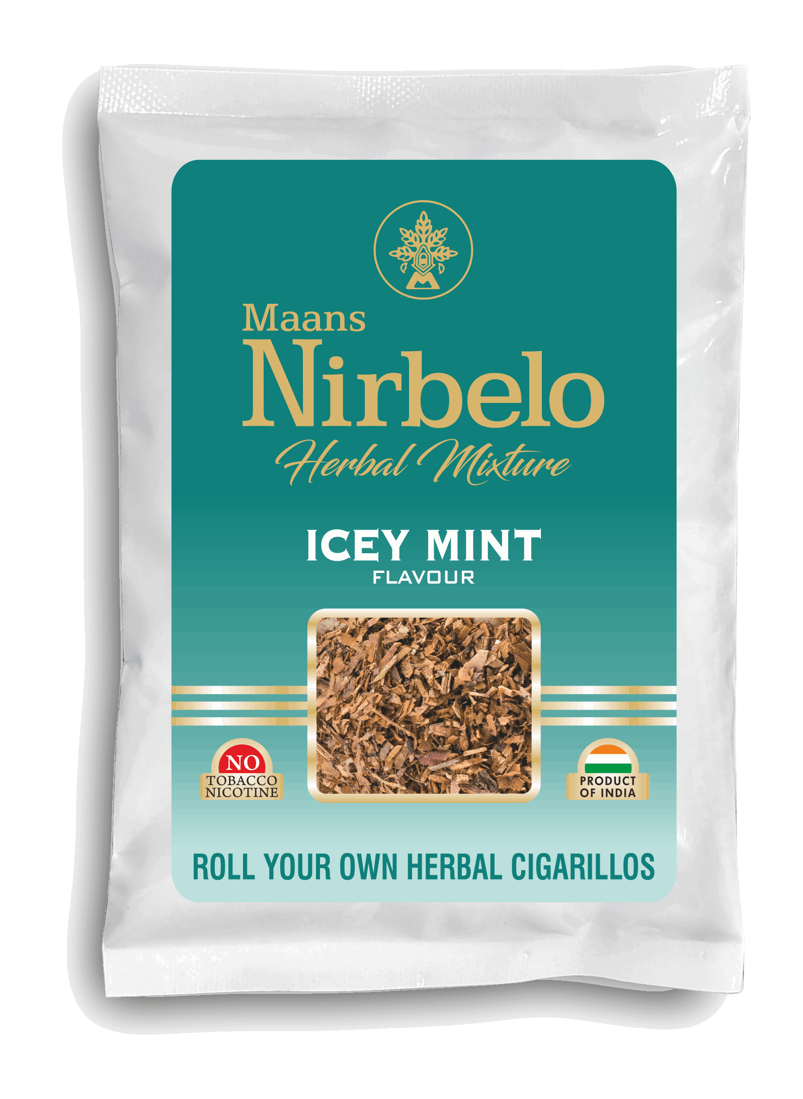 Nirbelo Herbal Raw Mixture Icey Mint Flavor 100% Tobacco Free & Nicotine Free Natural Organic Ingredients for Quit Smoking & Nature's Alternative to Tobacco