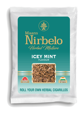 Nirbelo Herbal Raw Mixture Icey Mint Flavor 100% Tobacco Free & Nicotine Free Natural Organic Ingredients for Quit Smoking & Nature's Alternative to Tobacco