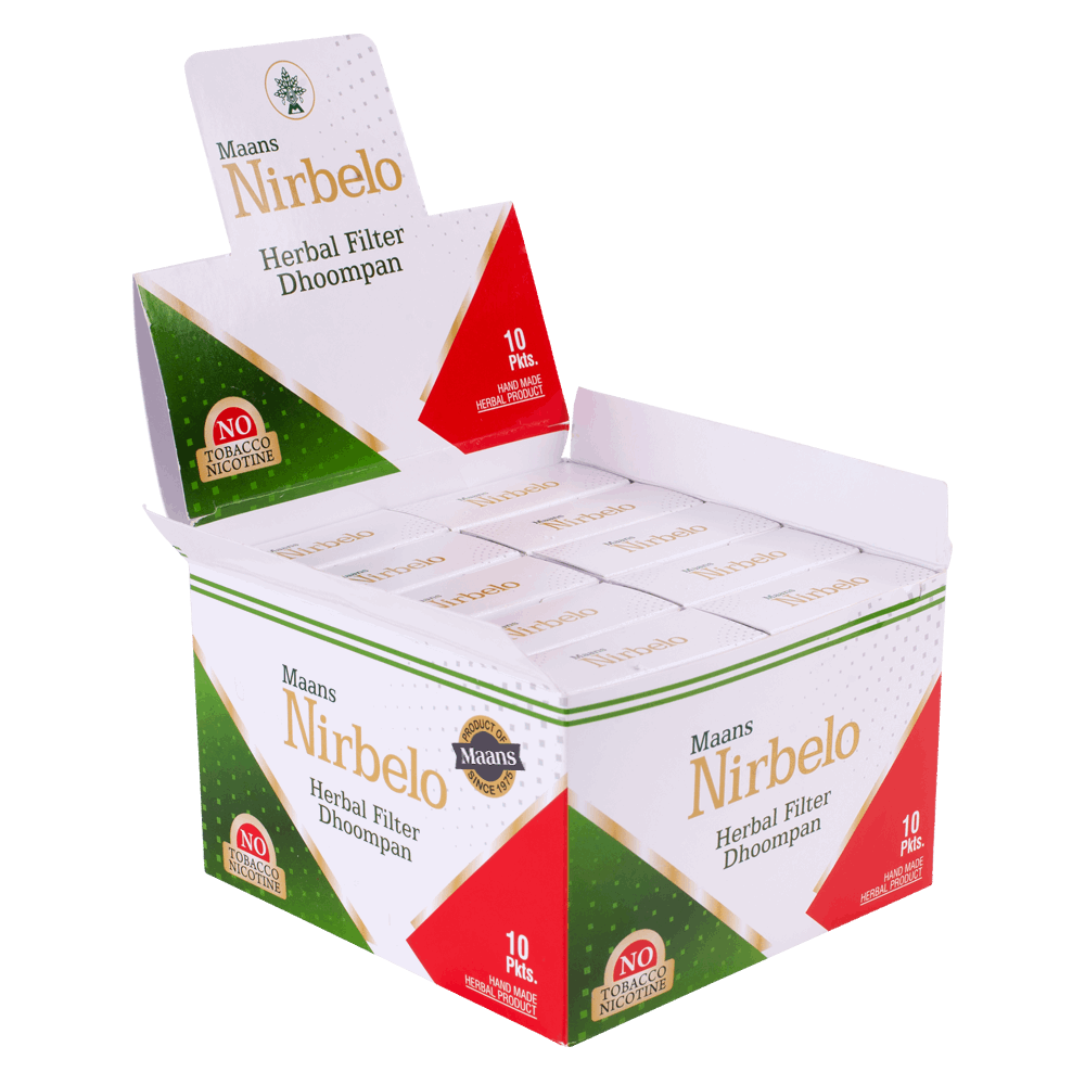 Nirbelo Herbal Filter Dhoompan Premium Flavor 100% Tobacco Free & Nicotine Free Cigarette Natural Organic Ingredients for Quit Smoking & Nature's Alternative to Tobacco