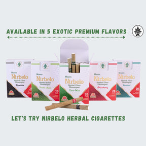 Nirbelo Herbal Filter Dhoompan Premium Flavor 100% Tobacco Free & Nicotine Free Cigarette Natural Organic Ingredients for Quit Smoking & Nature's Alternative to Tobacco