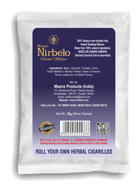 Nirbelo Herbal Raw Mixture Original Flavor 100% Tobacco Free & Nicotine Free Natural Organic Ingredients for Quit Smoking & Nature's Alternative to Tobacco